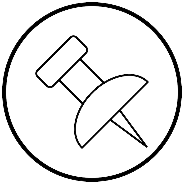 Diseño vectorial Estilo del icono del pin de empuje