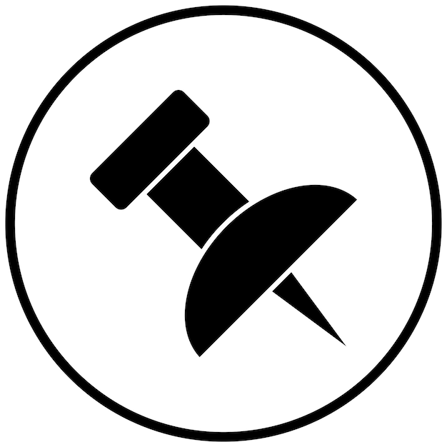 Diseño vectorial Estilo del icono del pin de empuje