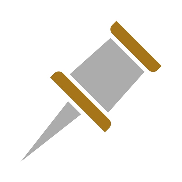 Diseño vectorial Estilo del icono del pin de empuje