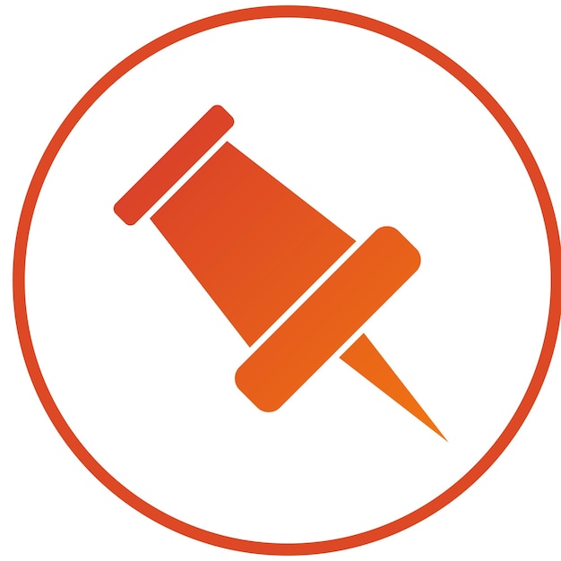 Diseño vectorial Estilo del icono del pin de empuje