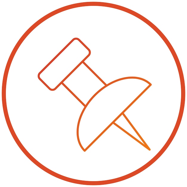 Diseño vectorial Estilo del icono del pin de empuje