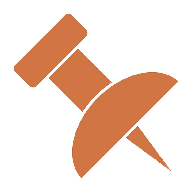 Diseño vectorial Estilo del icono del pin de empuje