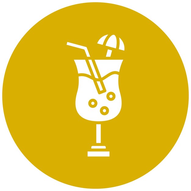 Diseño vectorial estilo de icono Pina Colada