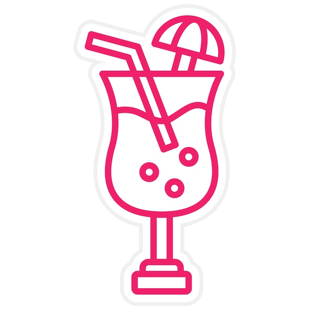 Diseño vectorial estilo de icono Pina Colada