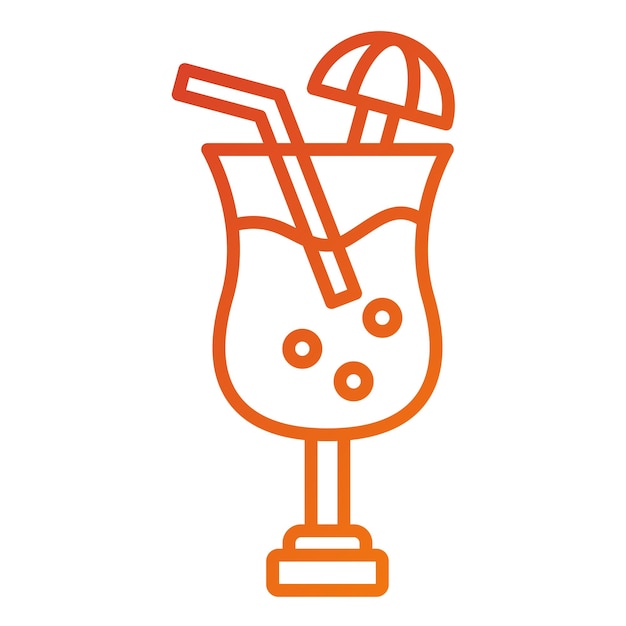 Diseño vectorial estilo de icono Pina Colada