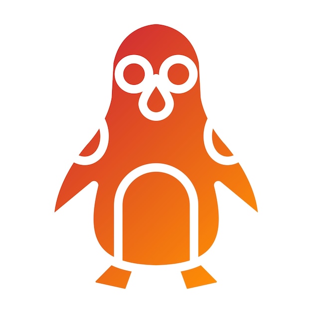 Diseño vectorial Estilo del icono del pingüino