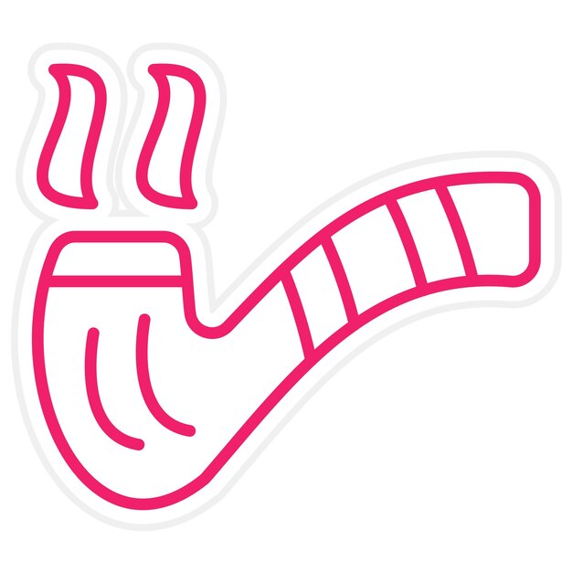 Diseño vectorial del estilo del icono de la pipa de fumar
