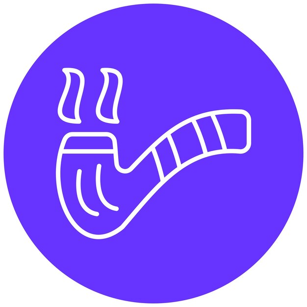 Diseño vectorial del estilo del icono de la pipa de fumar