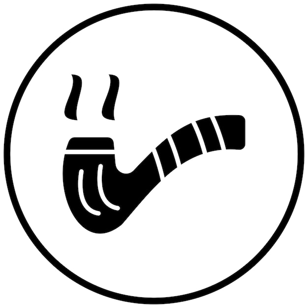 Diseño vectorial del estilo del icono de la pipa de fumar