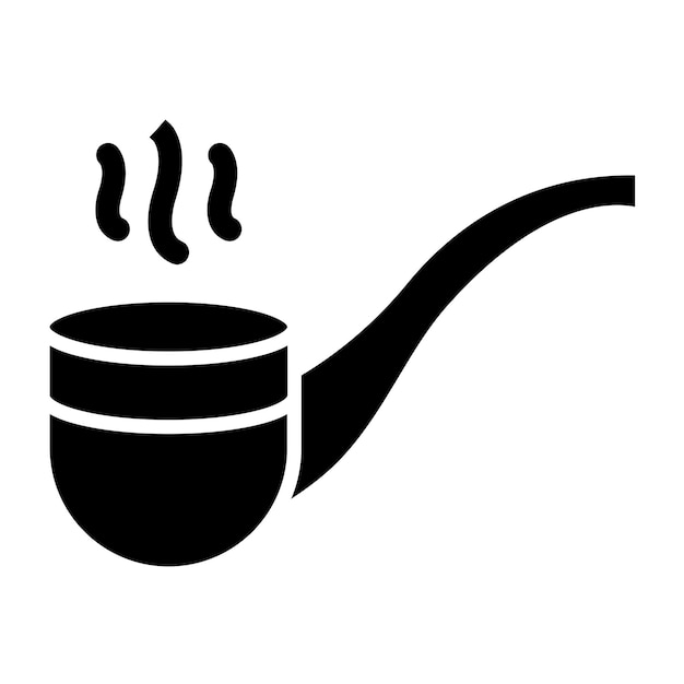 Diseño vectorial del estilo del icono de la pipa de fumar