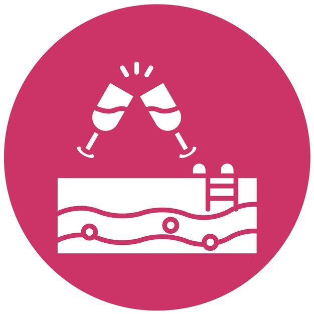 Diseño vectorial Estilo del icono de la piscina de la fiesta