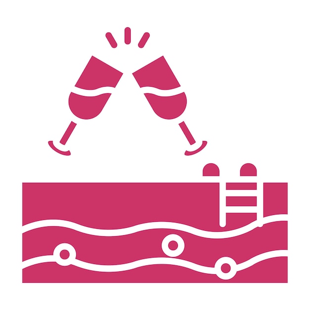 Diseño vectorial Estilo del icono de la piscina de la fiesta