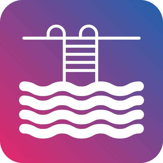 Diseño vectorial Estilo del icono de la piscina