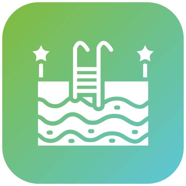 Diseño vectorial Estilo del icono de la piscina