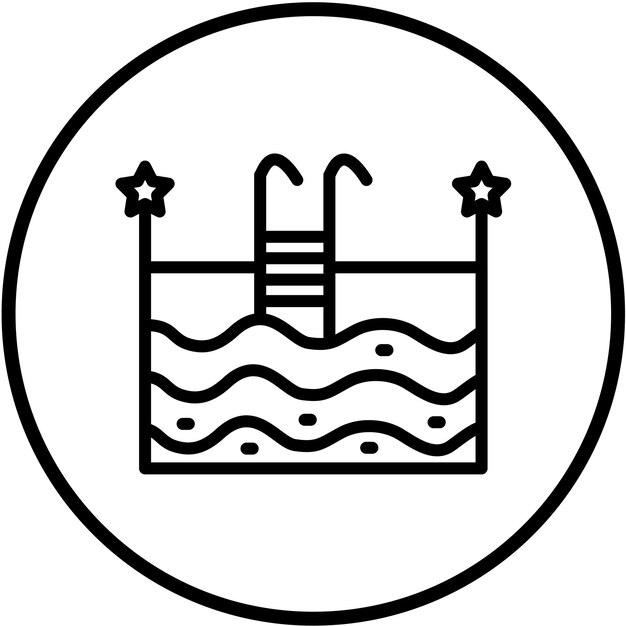 Diseño vectorial Estilo del icono de la piscina