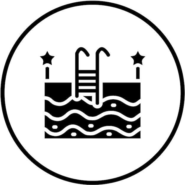 Diseño vectorial Estilo del icono de la piscina