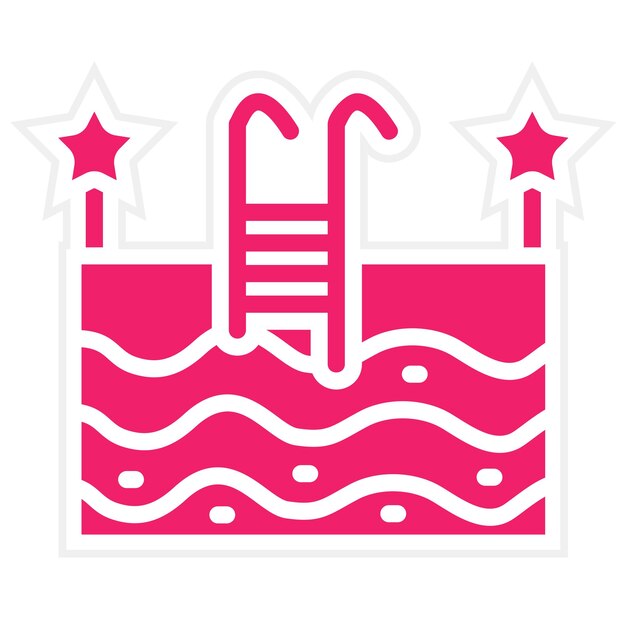Diseño vectorial Estilo del icono de la piscina