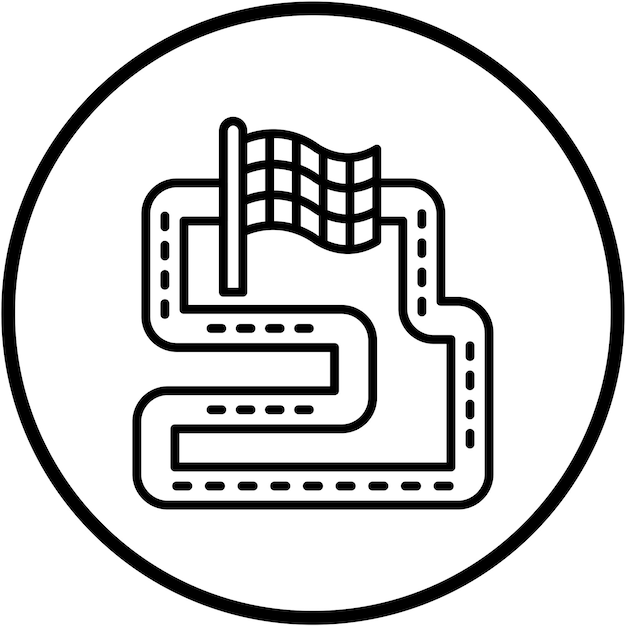 Diseño vectorial Estilo del icono de la pista de carreras