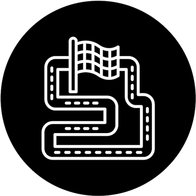 Diseño vectorial Estilo del icono de la pista de carreras