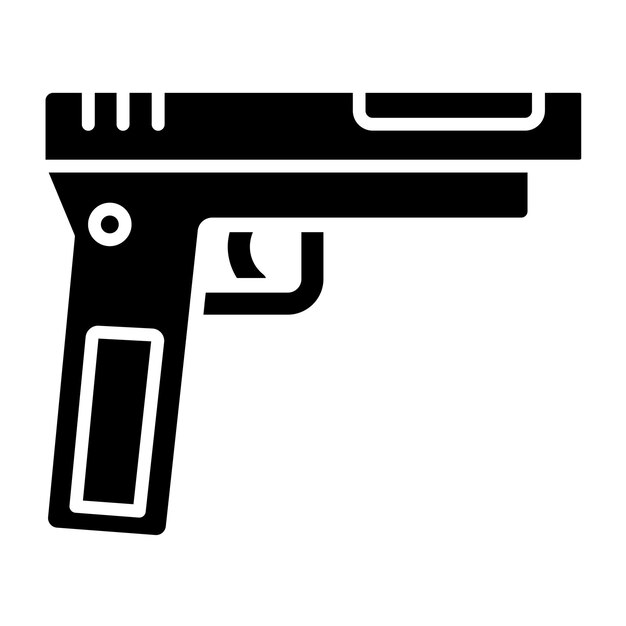 Diseño vectorial Estilo del icono de la pistola del ejército