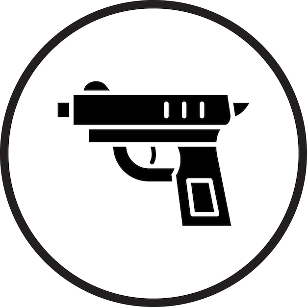 Diseño vectorial del estilo del icono de la pistola