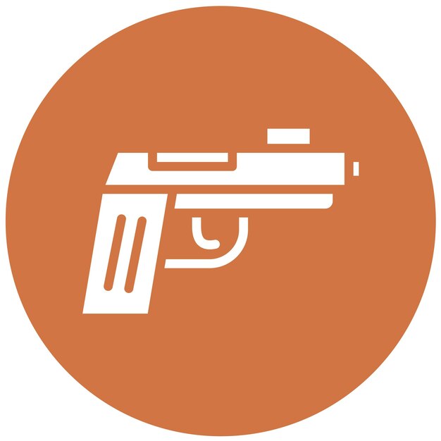 Diseño vectorial del estilo del icono de la pistola