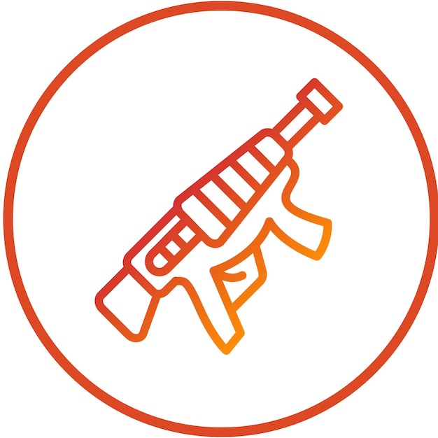 Diseño vectorial del estilo del icono de la pistola