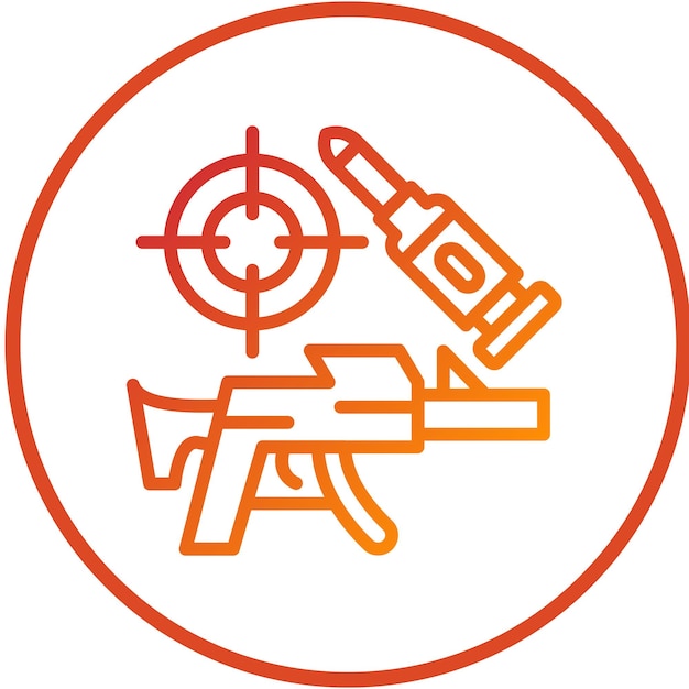 Diseño vectorial del estilo del icono de la pistola