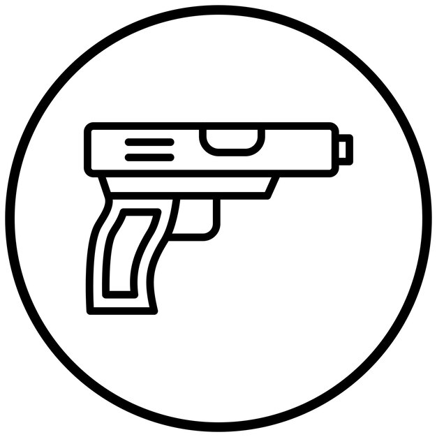 Diseño vectorial del estilo del icono de la pistola