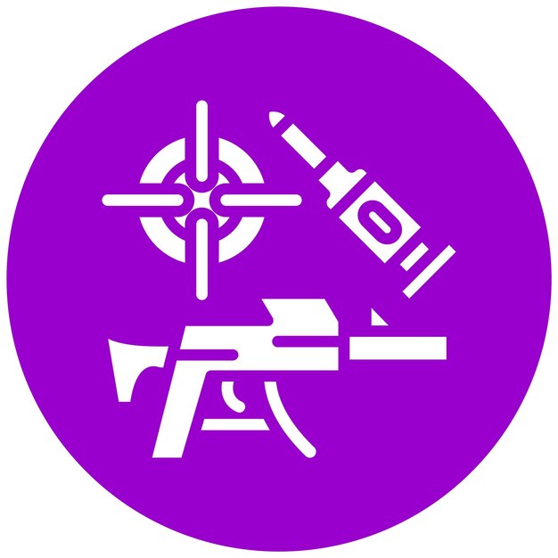 Diseño vectorial del estilo del icono de la pistola