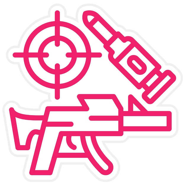 Diseño vectorial del estilo del icono de la pistola