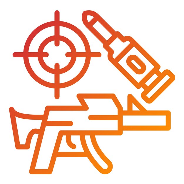 Diseño vectorial del estilo del icono de la pistola