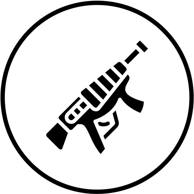 Diseño vectorial del estilo del icono de la pistola