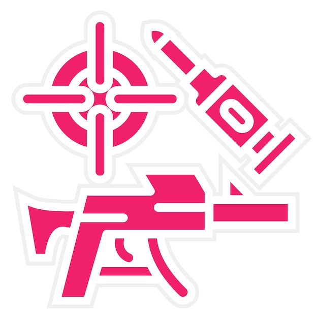Diseño vectorial del estilo del icono de la pistola