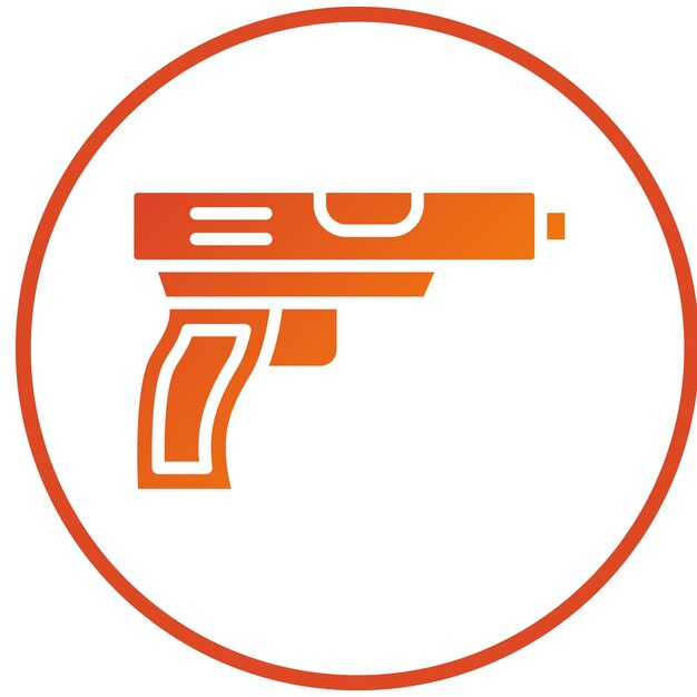 Diseño vectorial del estilo del icono de la pistola