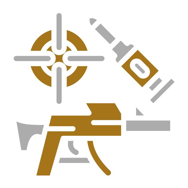 Diseño vectorial del estilo del icono de la pistola