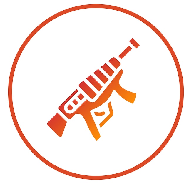 Diseño vectorial del estilo del icono de la pistola