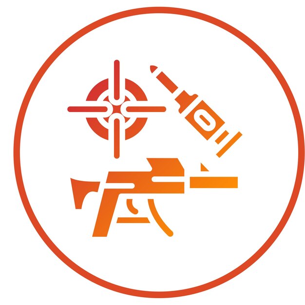 Diseño vectorial del estilo del icono de la pistola
