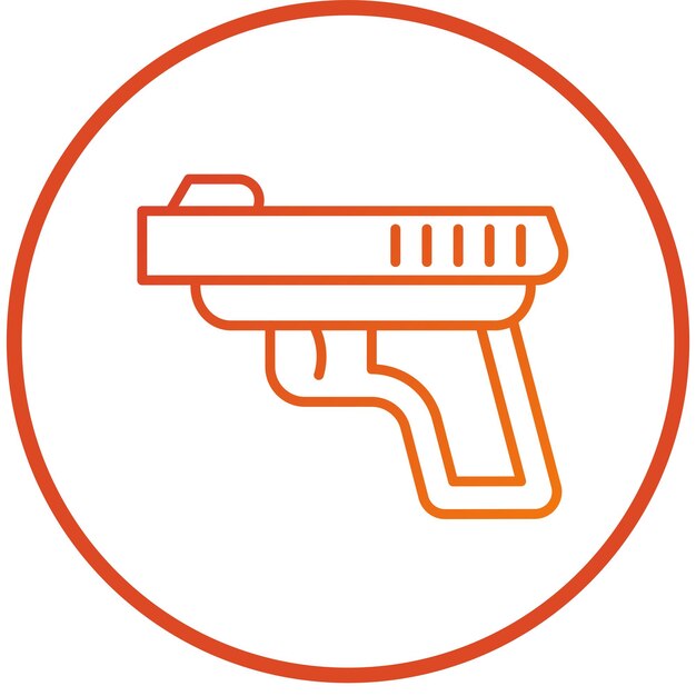 Diseño vectorial del estilo del icono de la pistola