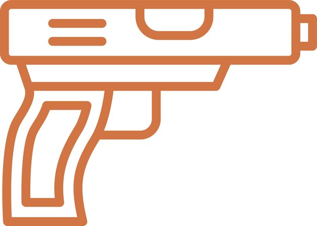 Diseño vectorial del estilo del icono de la pistola