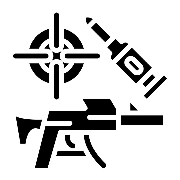 Diseño vectorial del estilo del icono de la pistola