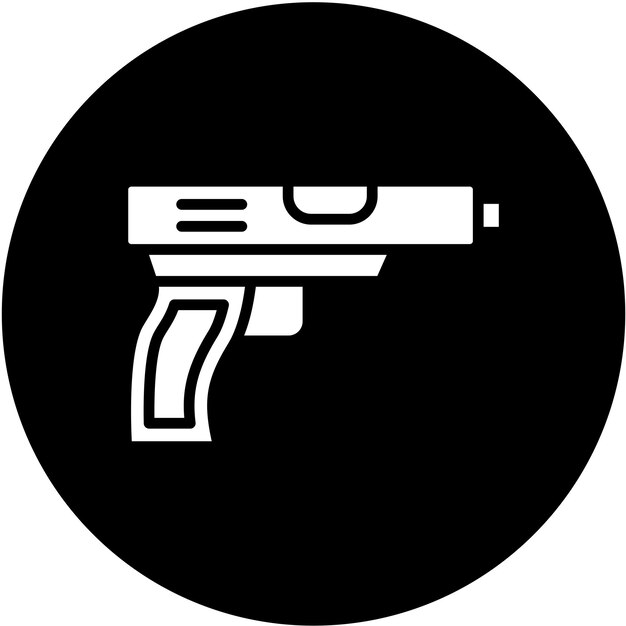 Diseño vectorial del estilo del icono de la pistola