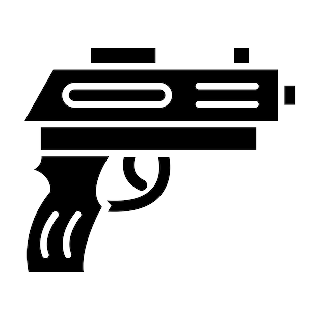 Diseño vectorial del estilo del icono de la pistola