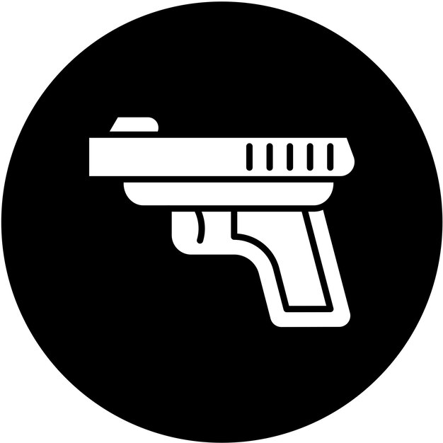 Diseño vectorial del estilo del icono de la pistola