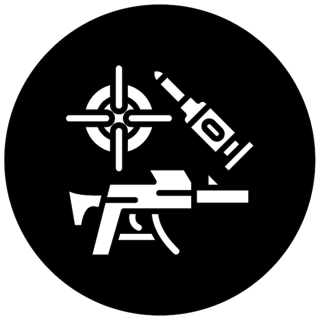 Diseño vectorial del estilo del icono de la pistola