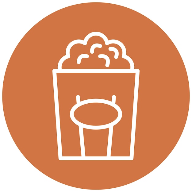 Diseño vectorial estilo de icono de píxel de palomitas de maíz