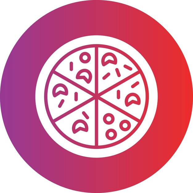 Diseño vectorial del estilo del icono de la pizza