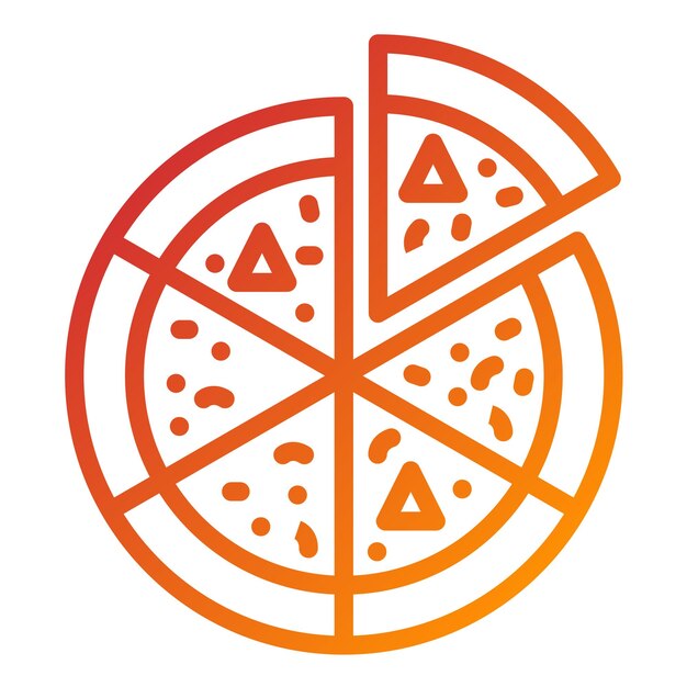 Diseño vectorial del estilo del icono de la pizza