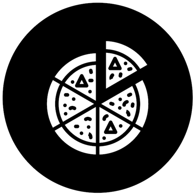 Diseño vectorial del estilo del icono de la pizza