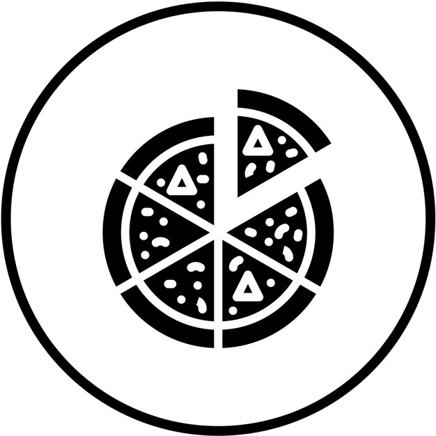 Diseño vectorial del estilo del icono de la pizza